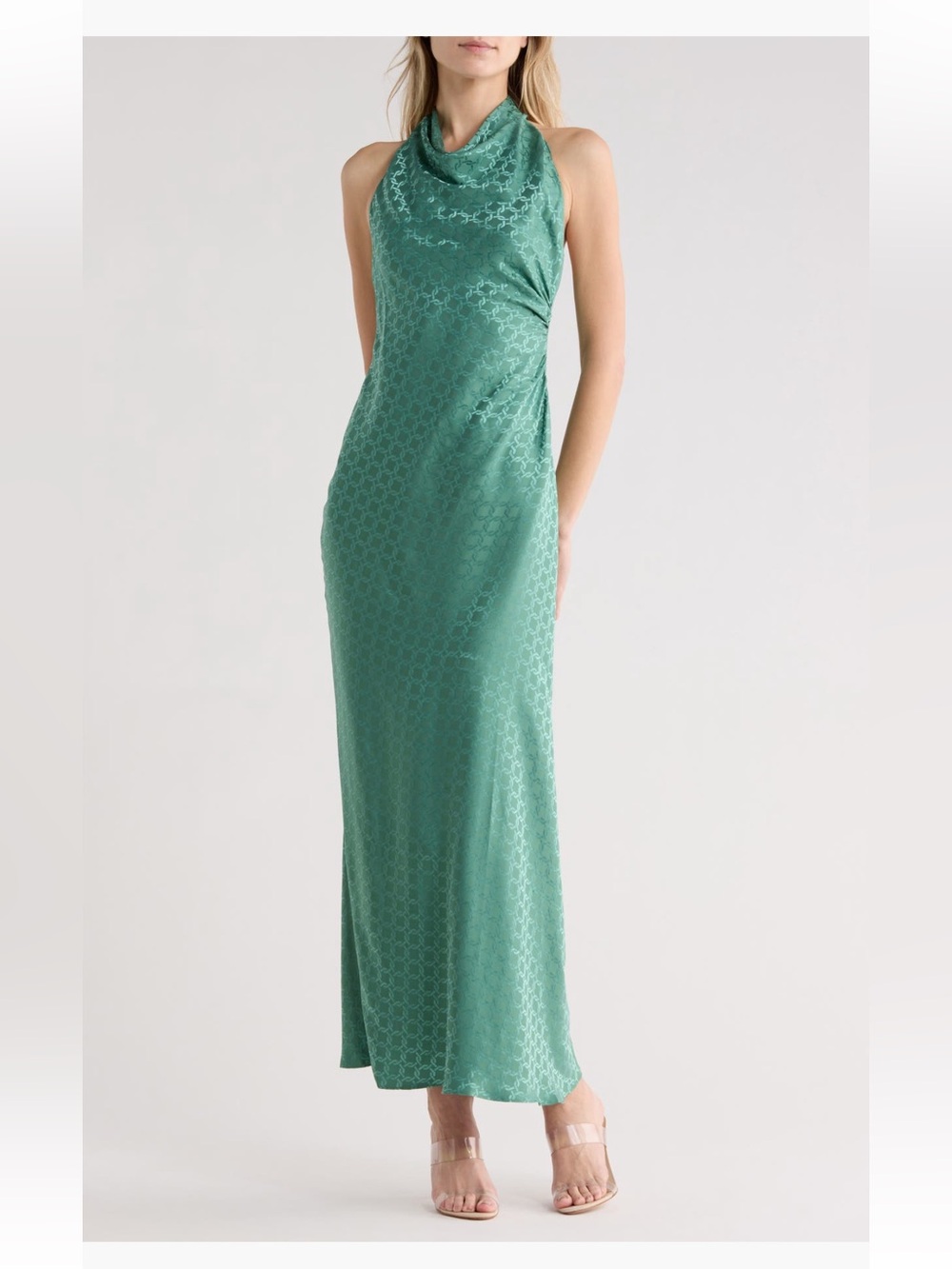 Veronica Beard Maggie Halter Neck Jacquard Dress Maxi Gown Clover size 8 NWT